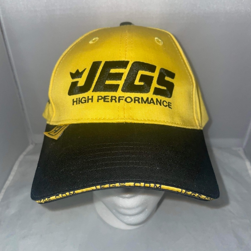 JEGS High Performance Headwear Auto Parts black and yellow baseball cap NEW OSFM